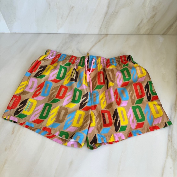 Dsquared2 Monogram Print Swim Trunks - Picture 1 of 2